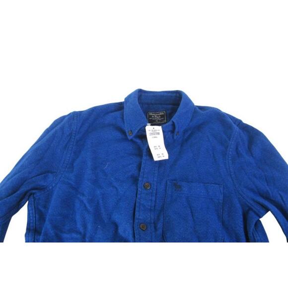 NWT Abercrombie & Fitch Top Womens XS Blue Flannel Button Up Long Sleeve - Picture 3 of 6